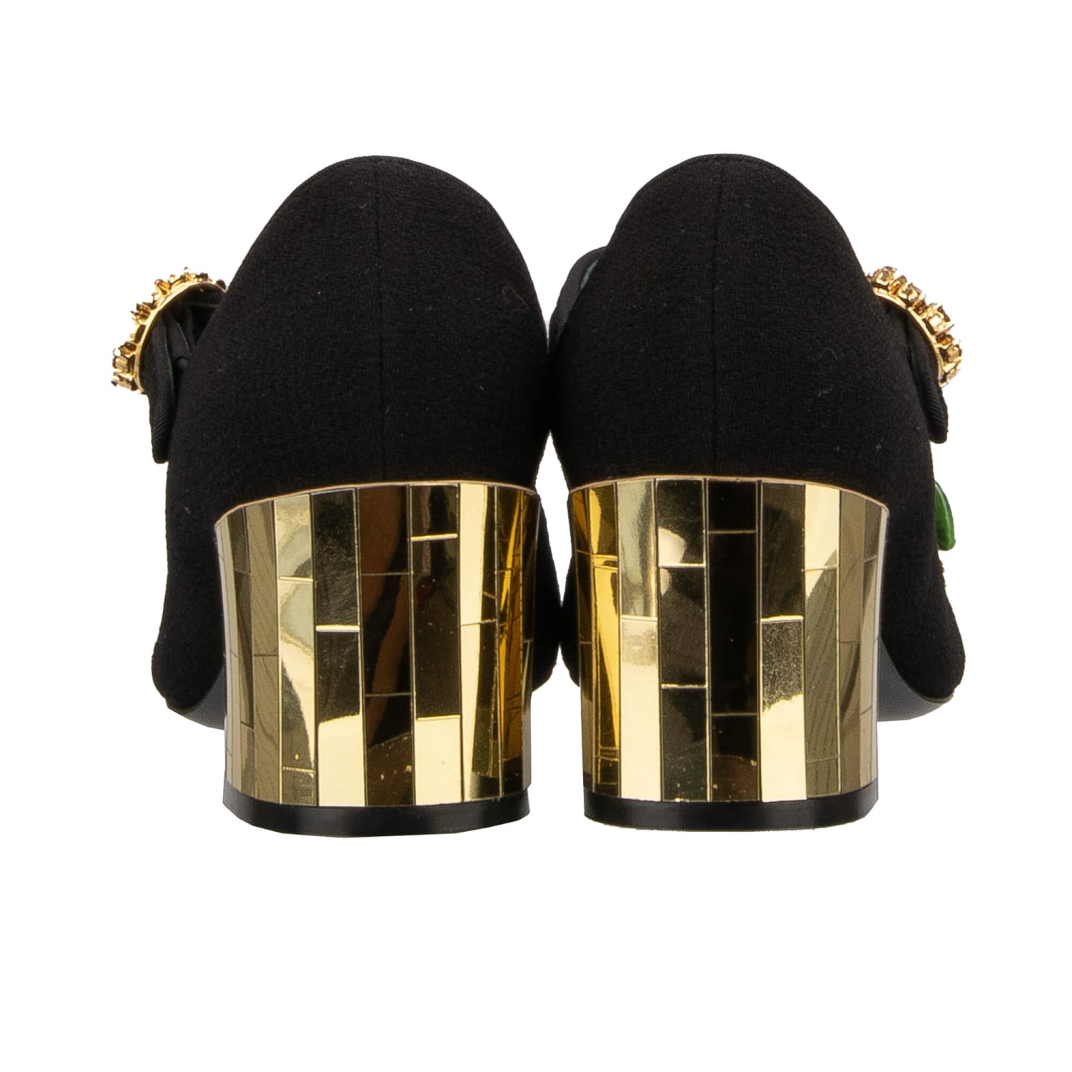 DOLCE & GABBANA Crystal Rose Brooch Heels Mary Jane Pumps VALLY